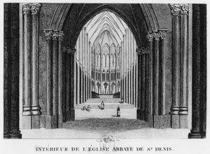 Bazilika Saint-Denis, iç görünüm, 1818 by Louis Francois Couche